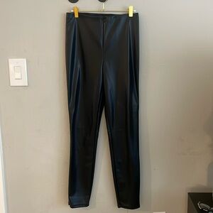 black fabletics pleather leggings